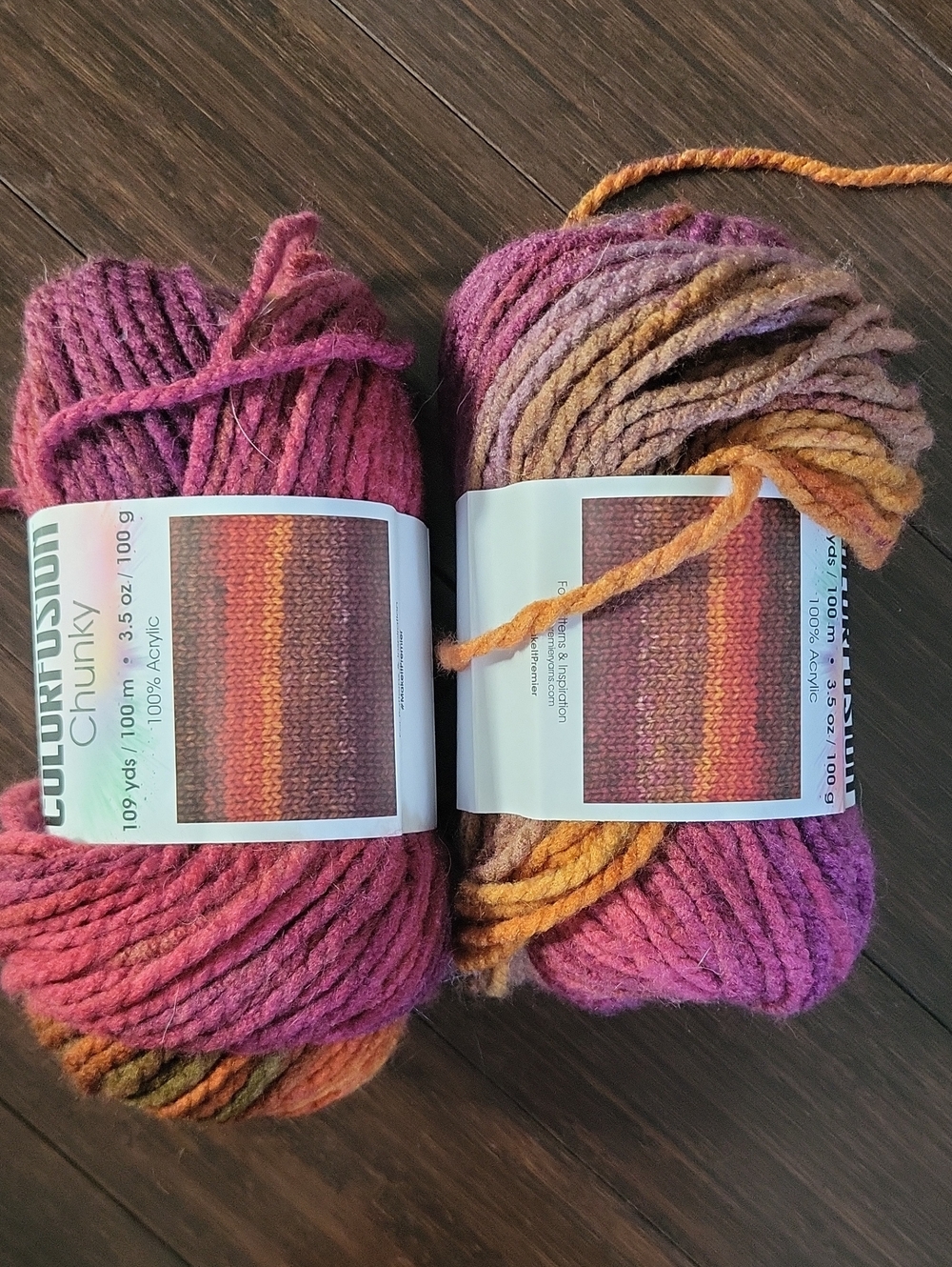 2 For $12 | Premier Colorfusion Chunky Yarn - Sunset Gradient